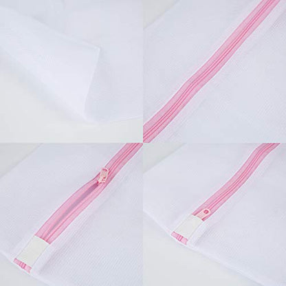 Mesh Laundry Bags 6pcs 16*12 Inch Laundry Wash Bag Colorful Zipper (Medium) - color: Blue, Green, Pink, size: Medium