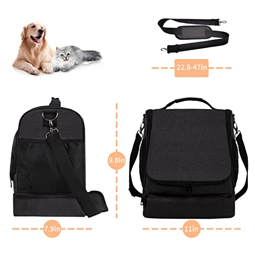 Dog&Cat Grooming Supplies Bag,Adjustable Compartments Grooming Bag for Pet