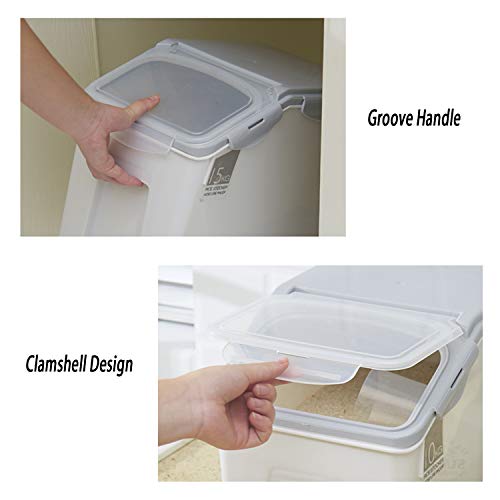 2-Pack 15L/4 Gallon Airtight Food Storage Containers with Locking Lids – Leakproof Dry Dog Food Rice Grain Bin for Kitchen Pantry Organization (507oz)