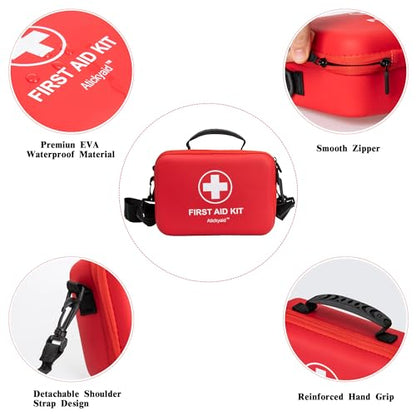 First Aid Kit 340 Piece, Premium Waterproof Hard Shell Medical Kit | Emergency First Aid Supplies and Survival Kit For Car, Home, Office, Travel, Camping, Sports, Outdoor, School - size: 340 Pieces