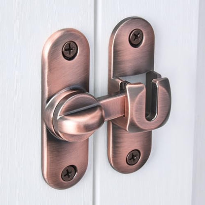 Red Bronze 90/180 Degree Barn Door Latches,Flip Gate Lock - color: Red Bronze
