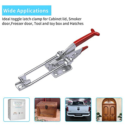 5Pack 2000lbs Toggle Clamp 431,Heavy Duty Toggle Latch Clamp for Latch Lock,Self Latch Toggle Latch Action Lock for Tire Carrier Latch,Smoker Lid Latch,Cam Clamp Latch Pull Latch,Draw Latch Hardware. - style: A431-5pcs