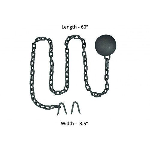 Renovators Supply Manufacturing Black Cast Iron Cannonball Weight Automatic Gate Closer with 5 Ft. Long Galvanized Chain Pack of 2 - color: Black Cannonball, size: Pack of 2