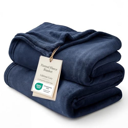 Bedsure GentleSoft Fleece Throw XL Blanket Navy - 300GSM Soft Lightweight Plush Cozy Blankets for Bed, Sofa, Couch, Travel, Camping, 50x70 inches - color: 02 - Navy, size: Throw XL (50" X 70")