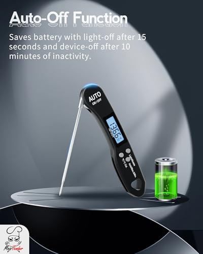 Foldable Instant Read Digital Meat Thermometer for Cooking, ±1°F Accuracy