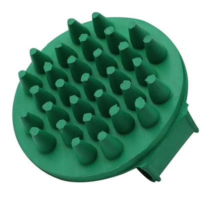 Grewal Equestrian Round Curry Comb with Handle (Dark Green) - color: Dark Green