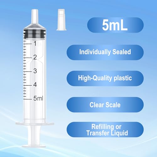 5ml Disposable Luer Slip Syringes Without Needles, 10-Pack - style: 5ml
