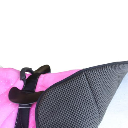 Horse Neoprene Padded Anti-Slip Bareback Saddle Pad Blue Plaid 39TS04 - color: Pink Sparkle, size: 24" L x 35" W