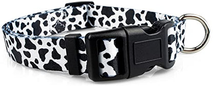 Limeloot Cow Print Dog Collar, Animal Themed Dog Collar for Male and Female Dogs, Small - color: Cow Print, size: Small