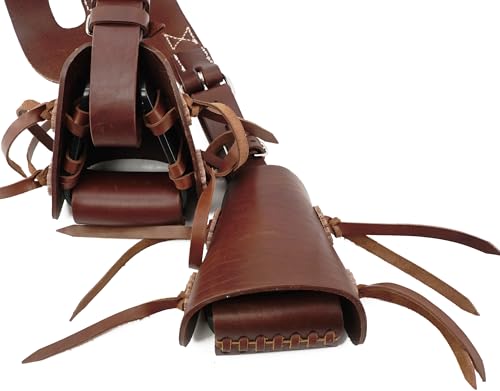 Jeereal Western Leather Buddy Slip-On Horse Stirrups Kids Youth Pony Rodeo Set with Reinforced Stitching, Stainless Steel Buckle