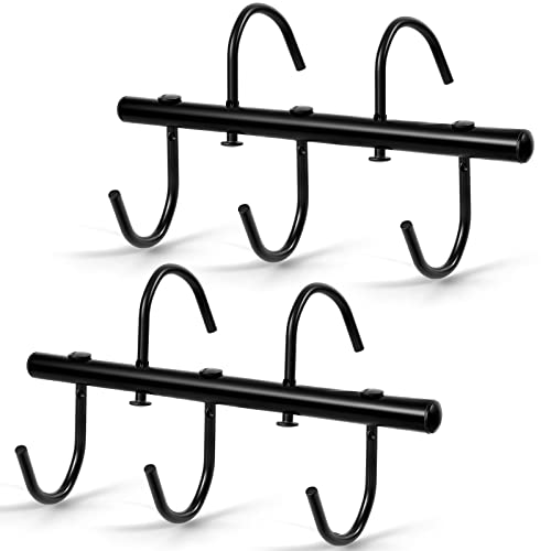 Dunzy 2 Pcs Black Tack Rack with Swivel Hooks, Portable Hanging Bridle Hooks Organizer for Stall Room & Trailer Accessories (5 Hooks Style) - style: 5 Hooks Style
