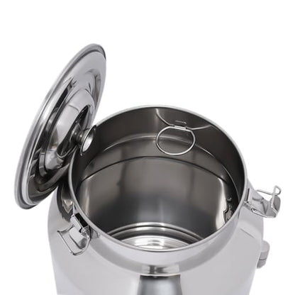 DYNAMI 7.4Gal 304 Stainless Steel Milk Bucket With Faucet,Thickened Stainless Steel Milk Can with Sealing Lid,Large Liquid Container Storage,for Milk,Wine, Oil Storage Transport (28L/7.4gal,w/Faucet) - size: 7.4gal