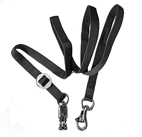 Majestic Ally Double Thick 36" to 72" Trailer Tie for Horse Haulage, Cross tie with Adjustable Buckle, Panic Snap and Bull Snap – 1" Wide by 36" to 72" Long (Black) - color: Black
