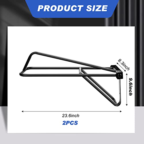 Dunzy 2 Pieces Portable Folding Saddle Rack Collapsible Saddle Storage Rack, Wall Mount Black Stand for Horse Trailer Western Saddles Horses Blanket Stall (Classic Style)