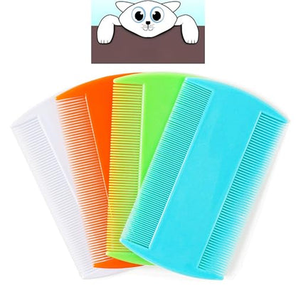 Flea Comb for Cats, 4 Pcs Lice for Dogs, Double Sided Cat for Short Hair of Pets or Humans