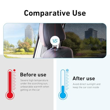 4 PCS Car Side Window Shades, Sun Blocking Dustproof Shield for Baby Kids, High-Density Mesh Privacy Protection Curtain, Foldable Cover for Front & Rear Windows (Black)