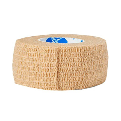 Medline Non-Sterile Self Adherent Cohesive Bandages, Tan, 1" x 5 yds., (2.5 cm x 4.6 m), Not Made from Natural Rubber Latex, Pack of 30 - size: 30 Count (Pack of 1)