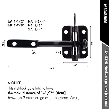 Self Locking Gate Latch for Wooden Fence with Pull String, 1pcs | Automatic vinyl gate latch, post mount automatic gravity fence latches for pool/garden/shed - size: With Pull Ring