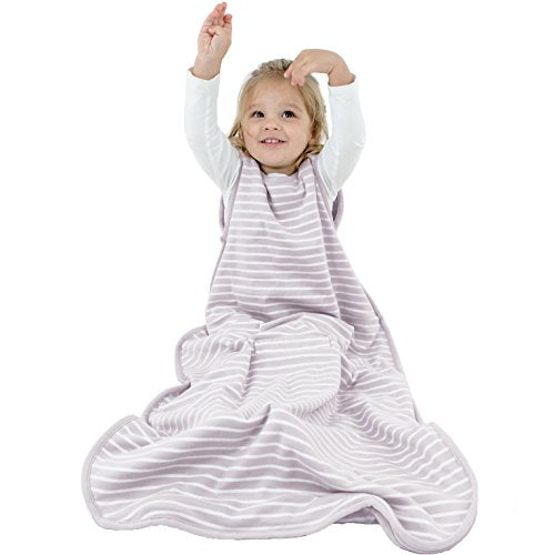Woolino Toddler Sleeping Bag, 4 Season, Merino Wool and Organic Cotton Baby Wearable Blanket, 2-4 Years, Lilac - color: Lilac