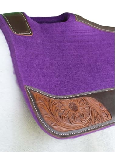 Horse 32"x30" Western Contoured Wool Felt Therapeutic Saddle Pad 39252 - color: Purple