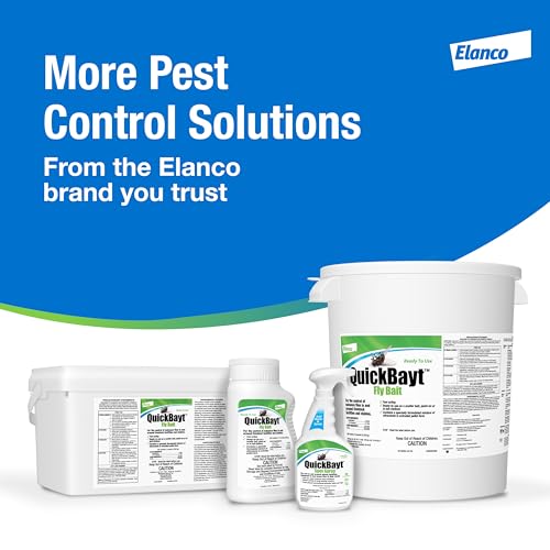 Elanco Animal Health QuickBayt Fly Bait | Premise for Livestock Facilities | Controls Flies | 5 lb Pail