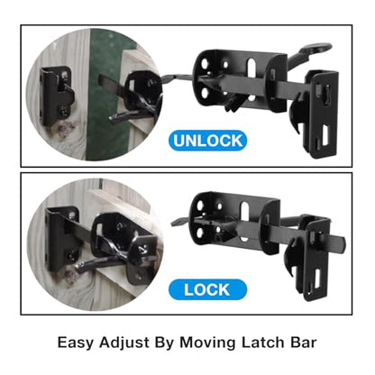WellMade Heavy Duty Self-Locking Gate Latch Kit for Wooden/Vinyl Fence - 3.5" Spring Gate Hinge, 9" Handle & Thumb Latch, Automatic Locking,Outdoor Gate Hardware