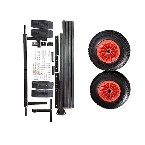 Boat Trailer Dolly 420 lbs Capacity, Adjustable Trailer Mover with Steel Frame & 15.7" Pneumatic Tires& Non-Slip Support Bracket for Kayak, Motorboat, Fishing Boat