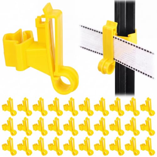 Pangda 60 Pack T Post Insulators Electric Fence for Farm Polytape, Yellow - color: Yellow