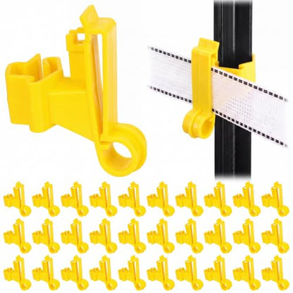 Pangda 60 Pack T Post Insulators Electric Fence for Farm Polytape, Yellow - color: Yellow