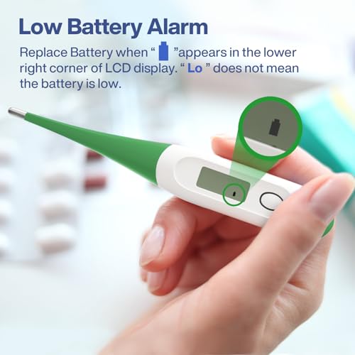 Boncare 10 Seconds Oral Thermometer for Adults and Kids, Dark Green - color: Dark Green