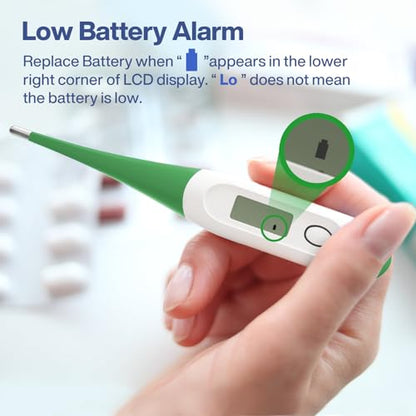 Boncare 10 Seconds Oral Thermometer for Adults and Kids, Dark Green - color: Dark Green