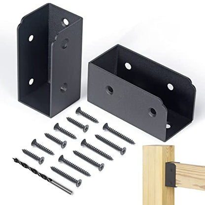 Deck Railing Connectors for 2"x4" (Actual 1.5"x3.5") Railing Wood Post (Parallel, 4pcs) - size: Parallel