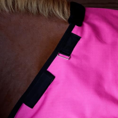 1200 Denier Waterproof Adjustable Neck Turnout Blanket - color: Pink, size: 75