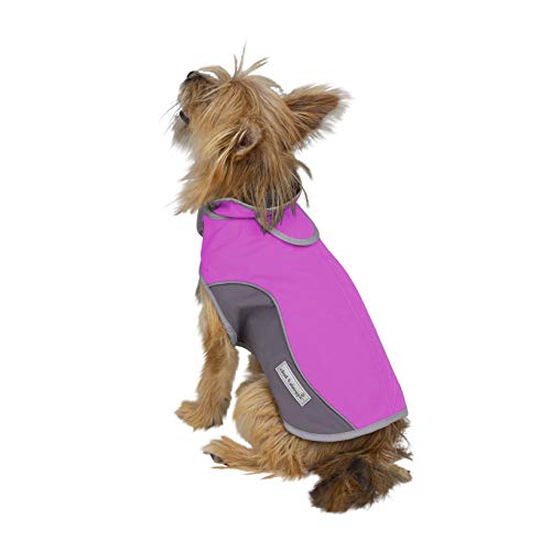 Jacket for All Dogs, Fleece-Lined, Waterproof Doggie Vest, Reflective Pet Parka (6800) (XX-Small, Pink and Grey) - color: Pink/Grey, size: XX-Small