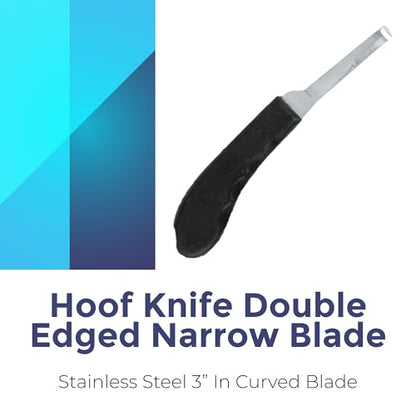 Regular Hoof Knife for Horses – Farrier Tool with Plastic Grip – Hoof Trimming Knife for Equine Care & Veterinary Use (Narrow-Blade) - style: Narrow-Blade - RH