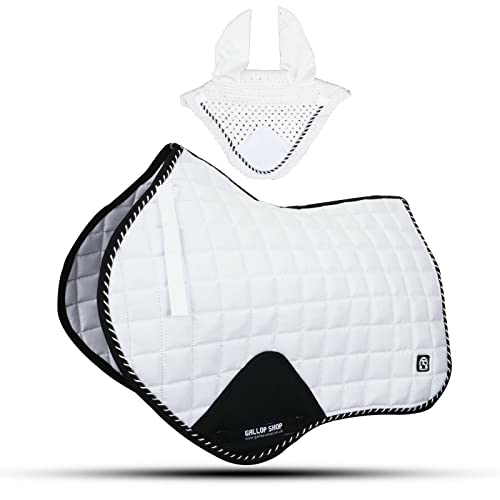 Close Contact Jumping Saddle Cloth Numnah Saddle Pads Free Ear (Ship from USA) - color: White, size: Cob/Pony