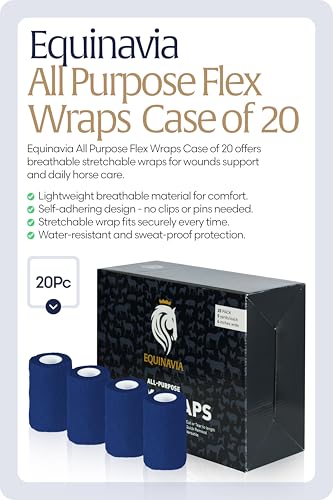 Equinavia 20 Pack Self Adhesive Bandage Wrap, 4 Inch Vet Wrap for Horses - color: Blue