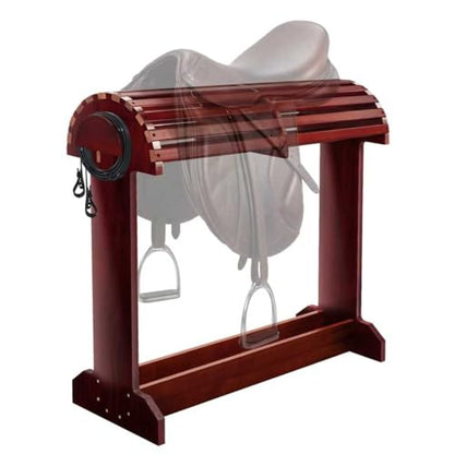 Extra-Large Wood Saddle Rack - Non-Abrasive Design, Bridle Rack & Heavy-Heavy Duty Saddle Stand for Equestrian Homes Horse Tack Room Organization 29.9"x13.8"x30.7"(Mahogany) - color: Mahogany