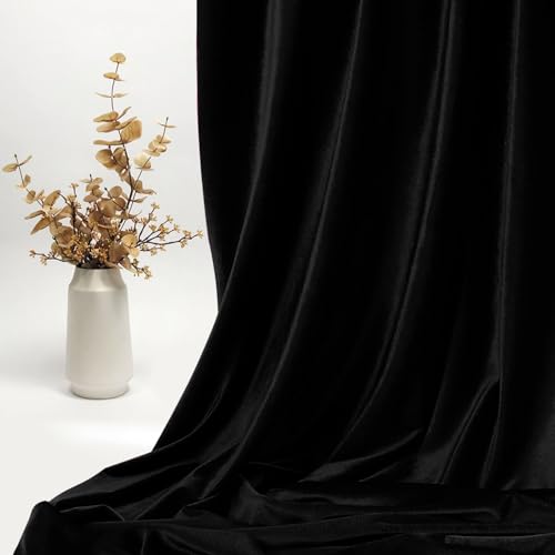 KKJIAF 1 Yard Black Stretch Velvet Fabric 60" Wide for DIY Crafts - color: Black, size: 1 Yard