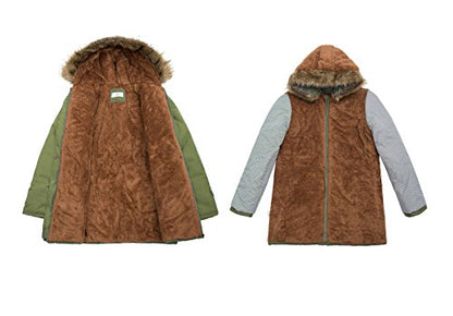 GRACE KARIN Women's Winter Coats Fleece Parkas Anoraks Hooded Military Jacket Coats - color: Army Green, size: Small
