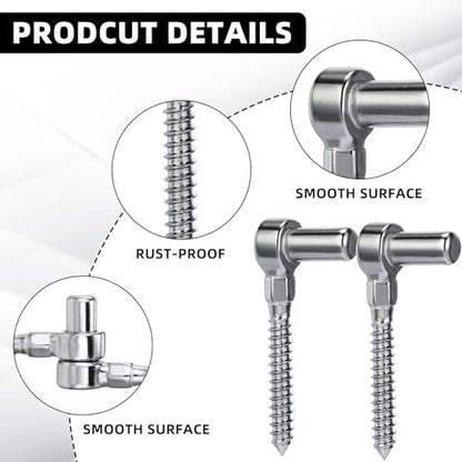Zonon 4 Pcs Farm Gate Hinge Pin, Screw Eye Hook Bolts, 4.33 x 1.97 Inches