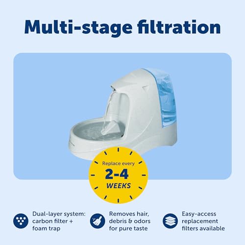 PetSafe Drinkwell Platinum Cat Water Fountain, 168 oz/5L, Grey | Free-Falling Stream Encourages Drinking, Dishwasher Safe, Large Capacity, Includes Replaceable Carbon Filter