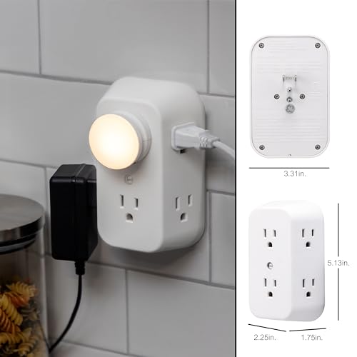GE Outlet Extender, 2 Pack, 6 Outlet Multi Plug Wall Power Splitter - size: 2 Pack