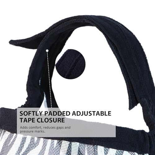 Harrison Howard Cattle Livestock Fly Mask Breathable Mesh Padded Edging with Fun Patterns Large Spacing Forelock Opening Design Adjustable Fit for Cattle Zebra - color: Zebra
