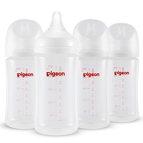 Pigeon PP Wide Neck Anti-Colic Nursing Bottle, 8.1 oz, 4-Pack - color: 8.1Oz, 4 packs