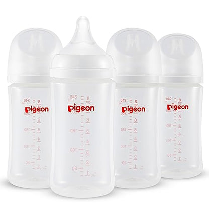 Pigeon PP Wide Neck Anti-Colic Nursing Bottle, 8.1 oz, 4-Pack - color: 8.1Oz, 4 packs