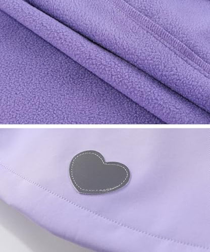M2C Girls Hooded Fleece Lined Windproof Softshell Windbreaker Jacket - color: Lavender, size: 4T