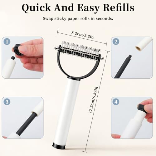 Pet Pro Dematting Comb for Dogs & Cats, Undercoat Rake Deshedding Brush for Long Hair Pets, Removes Loose Fur and Tangles