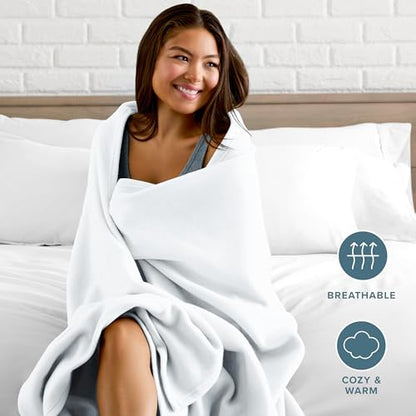 Bare Home Polar Fleece Blanket (King, White) - color: 03 - White, size: King