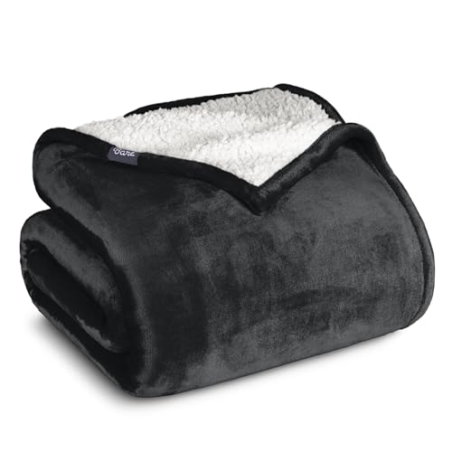 Bare Home Sherpa Fleece Blanket (Twin/Twin XL, Black) - color: 02 - Black, size: Twin/Twin XL